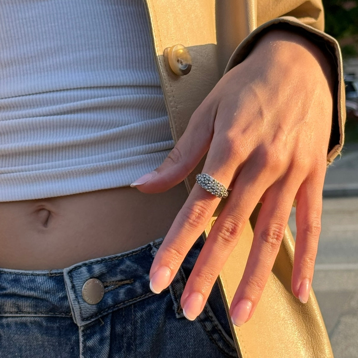 SECONDHAND - Silver cluster ring