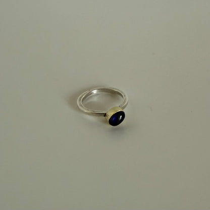 HANDMADE - Silver and gold w. dark amethyst