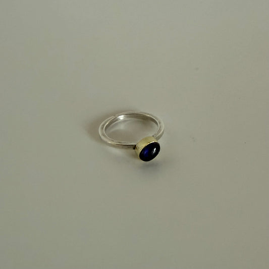 HANDMADE - Silver and gold w. dark amethyst