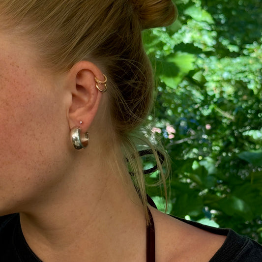 SECONDHAND - Chunky silver hoops