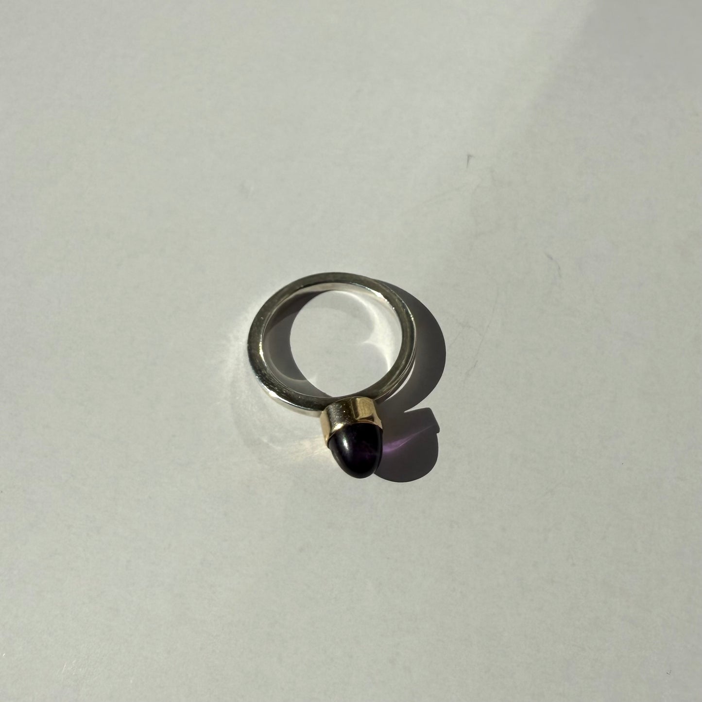 HANDMADE - Silver and gold w. amethyst