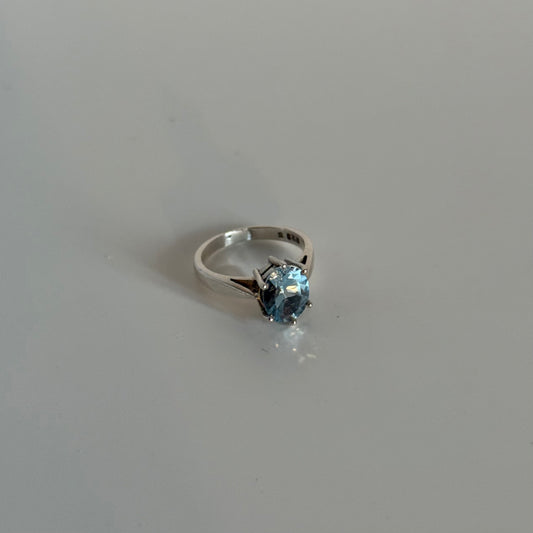 SECONDHAND - Silver ring w. blue stone